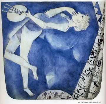 The painter to the moon contemporary Marc Chagall Oil Paintings